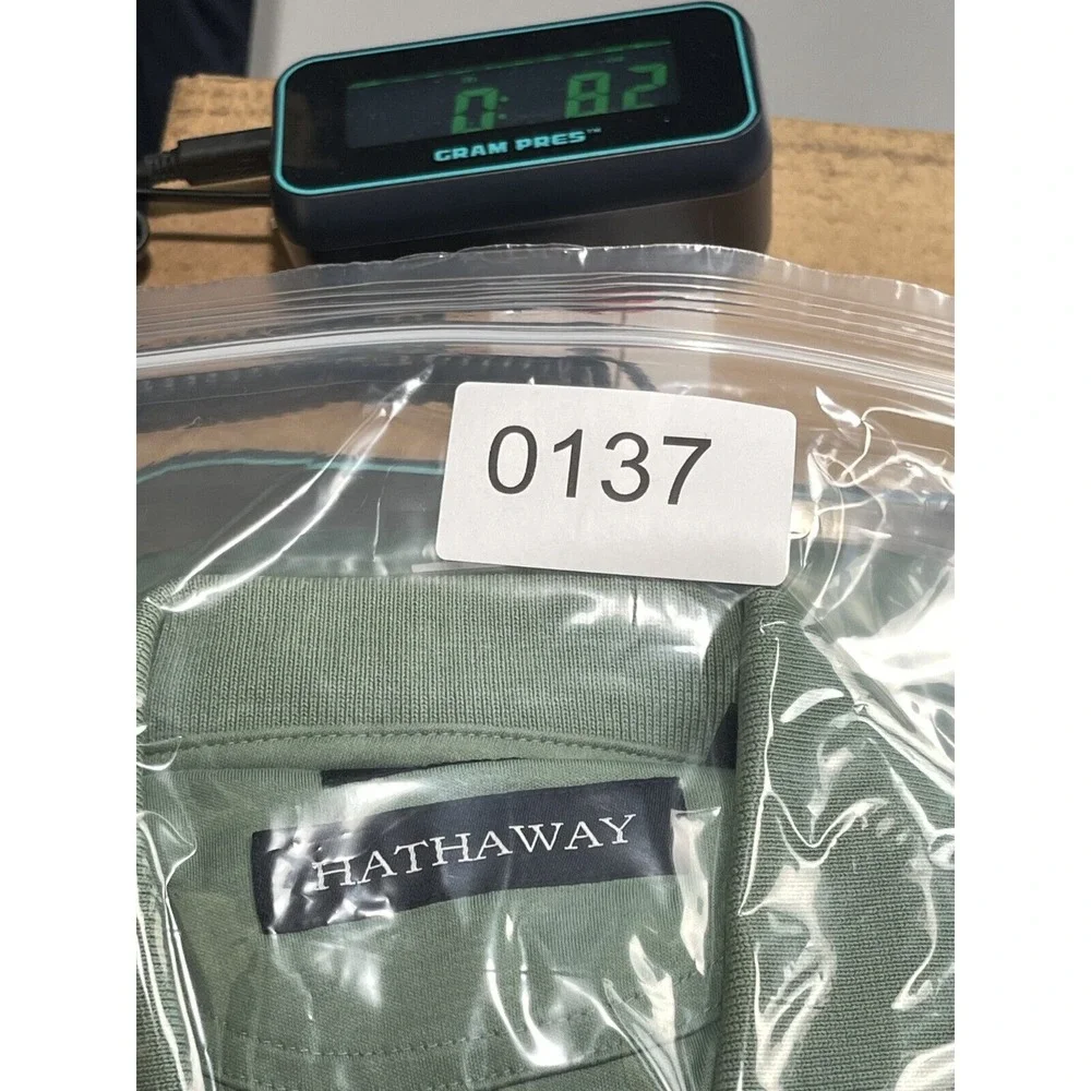 Hathaway Men's Premium Pima Cotton Green Polo Short-Sleeve Shirt Size M Golf‎